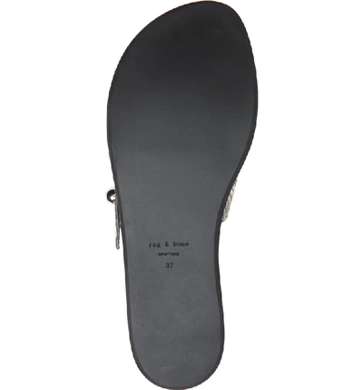 Shop Rag & Bone Arc Slide Sandal In Black/ White Print Leather