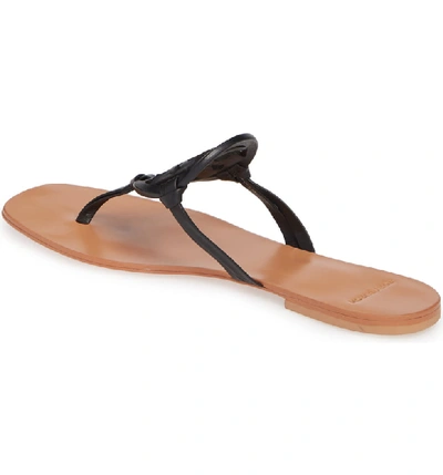 Shop Tory Burch Miller Square Toe Thong Sandal In Perfect Black