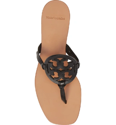 Shop Tory Burch Miller Square Toe Thong Sandal In Perfect Black