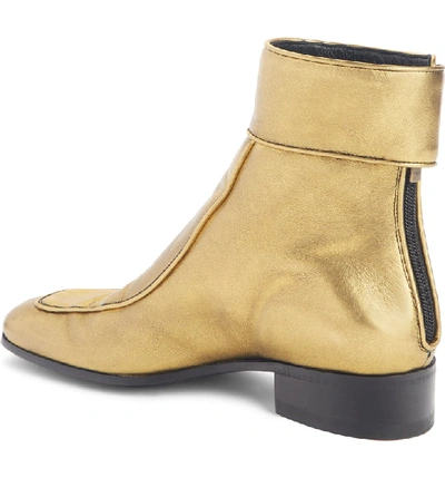 Shop Saint Laurent Miles Buckle Cuff Boot In Gold Leather