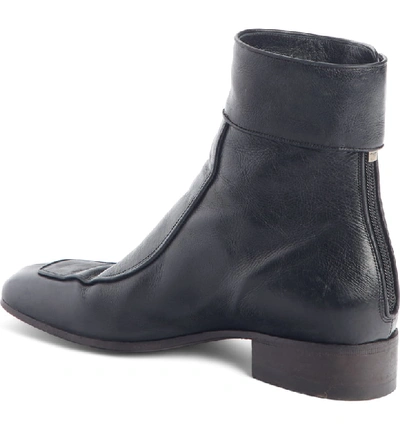 Shop Saint Laurent Miles Buckle Cuff Boot In Black