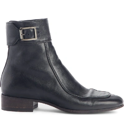 Shop Saint Laurent Miles Buckle Cuff Boot In Black