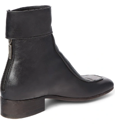 Shop Saint Laurent Miles Buckle Cuff Boot In Black Leather