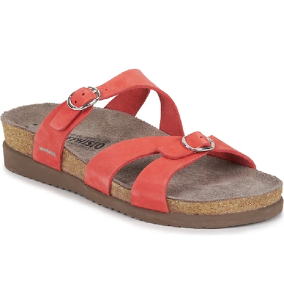 Shop Mephisto 'hannel' Sandal In Coral Nubuck Leather