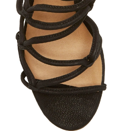 Shop Lucky Brand Jilses Wedge Sandal In Black Leather