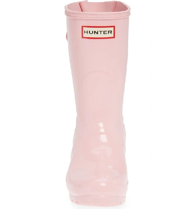 Shop Hunter Original Short Adjustable Back Gloss Waterproof Rain Boot In Candy Floss Rubber