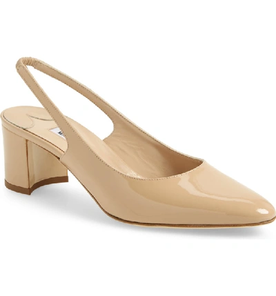 Shop Manolo Blahnik Allurasa Slingback Pump In Nude Patent