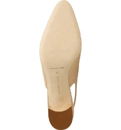 Shop Manolo Blahnik Allurasa Slingback Pump In Nude Patent