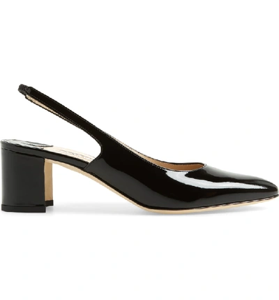 Shop Manolo Blahnik Allurasa Slingback Pump In Black Patent