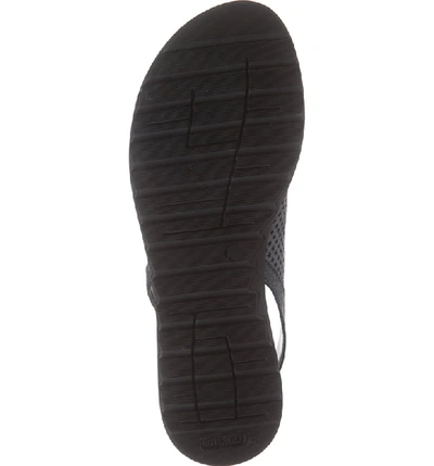 Shop Sesto Meucci Tormey Perforated Slingback Sandal In Black Metallic Leather