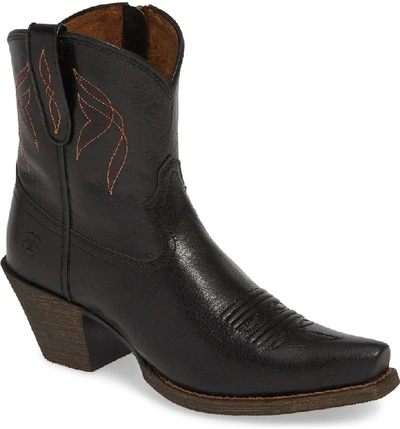 Shop Ariat Lovely Western Boot In Jackal Black Leather