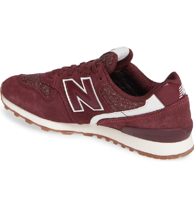 New Balance Commercial 696 Suede Knit Sneakers In Burgundy | ModeSens