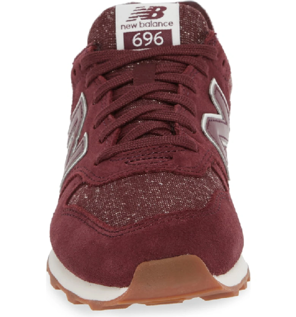 New Balance Commercial 696 Suede Knit Sneakers In Burgundy ModeSens