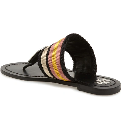 Shop Tory Burch Patos Sandal In Black Stripe/ Perfect Black