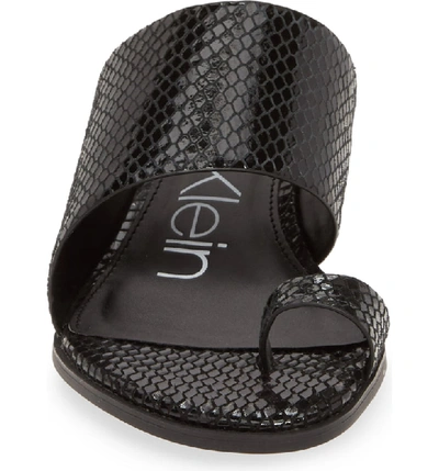 Shop Calvin Klein Dionne Slide Sandal In Black Leather