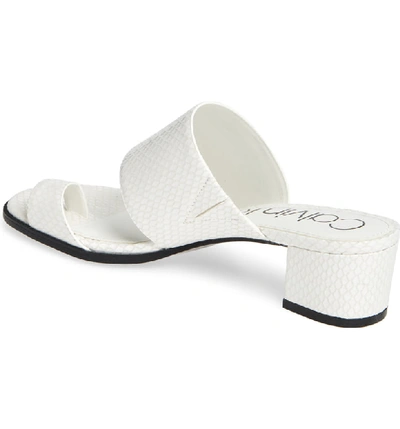 Shop Calvin Klein Dionne Slide Sandal In White Leather