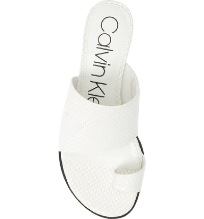 Shop Calvin Klein Dionne Slide Sandal In White Leather
