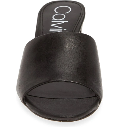 Calvin Klein Noelly Slide Sandal In Black Leather ModeSens
