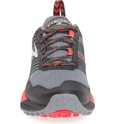 Shop Brooks Cascadia 13 Trail Running Shoe In Grey/ Grey/ Pink
