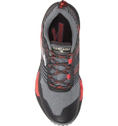 Shop Brooks Cascadia 13 Trail Running Shoe In Grey/ Grey/ Pink