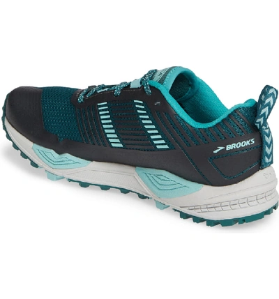 Shop Brooks Cascadia 13 Trail Running Shoe In Teal/ Aqua/ Grey