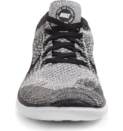 Shop Nike Free Rn Flyknit 2018 Running Shoe In White/ Black