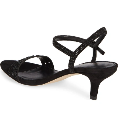 Shop Pelle Moda Ilsa Crystal Embellished Sandal In Black Suede