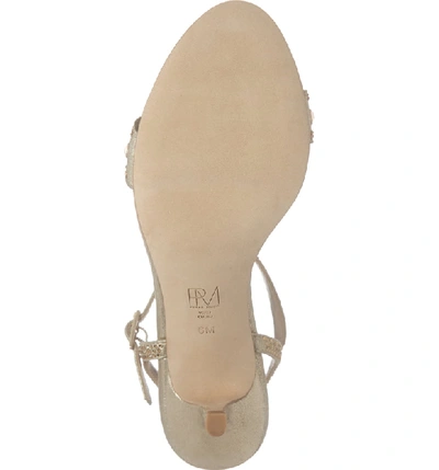 Shop Pelle Moda Ilsa Crystal Embellished Sandal In Platinum Gold Suede