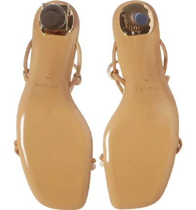 Shop Jacquemus Les Sandales Olbia Sandal In Multi Beige Leather