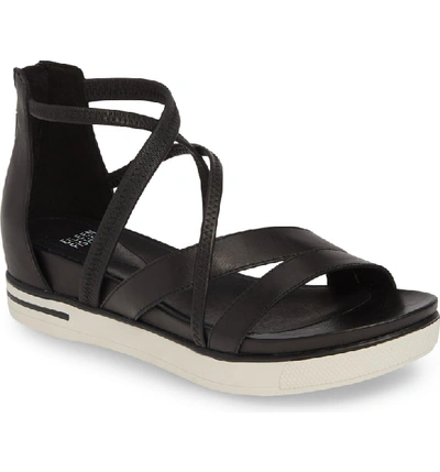 Shop Eileen Fisher Skip Strappy Platform Sandal In Black Leather