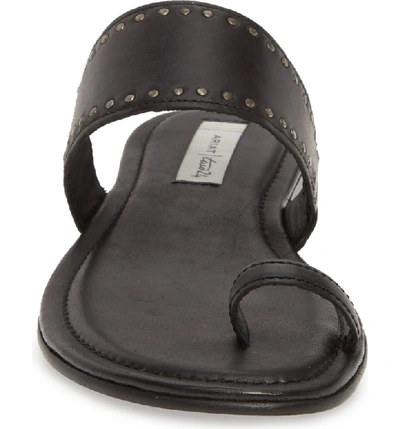 Shop Ariat Studded Toe Loop Slide Sandal In Black Leather