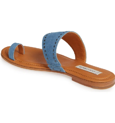 Shop Ariat By  Studded Toe Loop Slide Sandal In Denim Leather