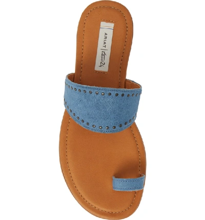 Shop Ariat By  Studded Toe Loop Slide Sandal In Denim Leather