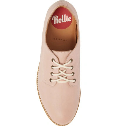 Shop Rollie Derby Oxford In Snow Pink Leather