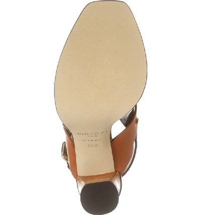 Shop Jimmy Choo Aix Cross Strap Sandal In Brown Mix