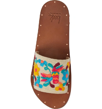 Shop Beek Lovebird Embroidered Slide Sandal In Multi-color Embroidery