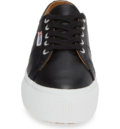 Shop Superga 2790 Platform Sneaker In Black / White