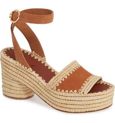 Shop Tory Burch Arianne Platform Ankle Strap Sandal In Tan