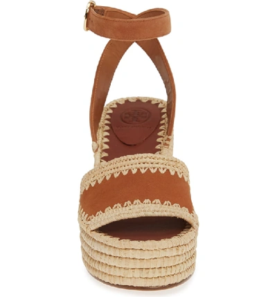 Shop Tory Burch Arianne Platform Ankle Strap Sandal In Tan