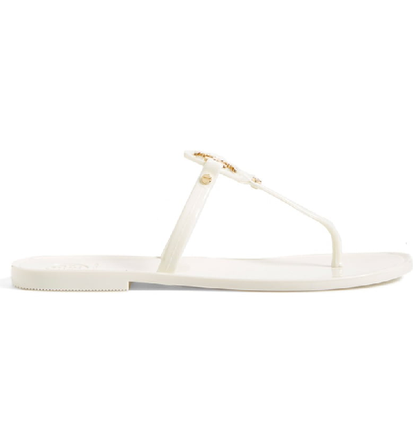 tory burch mini miller jelly thong sandal ivory