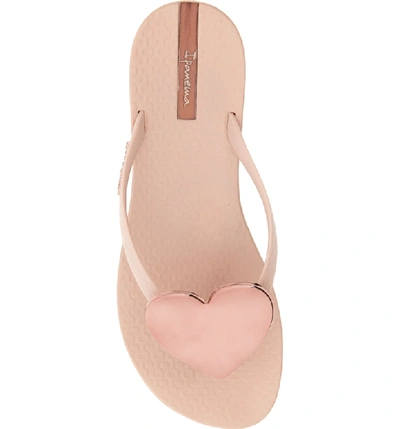 Shop Ipanema Wave Heart Flip Flop In Pink/ Red