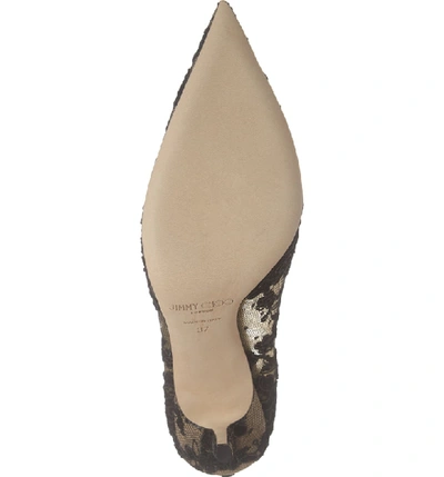 Shop Jimmy Choo Love Lace Pointed Toe Pump In Black