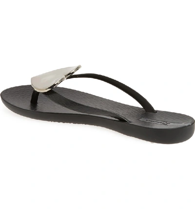 Ipanema Wave Heart Flip Flop In Black
