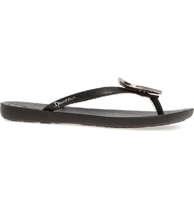 Ipanema Wave Heart Flip Flop In Black