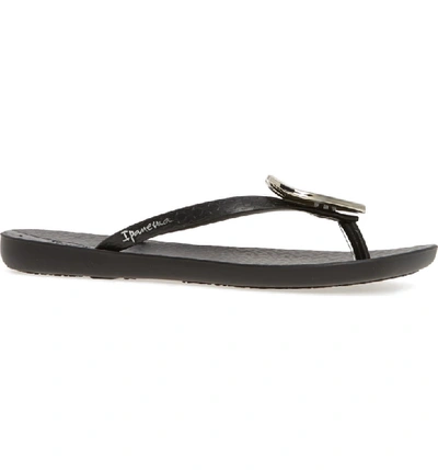 Ipanema Wave Heart Flip Flop In Black