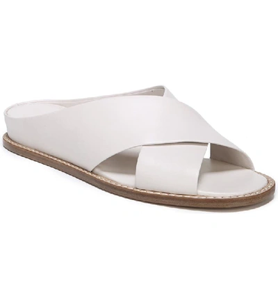 Shop Vince Fairley Cross Strap Sandal In Off White Leather