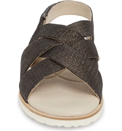 Shop Amalfi By Rangoni Biondina Textured Sandal In Graphite Leather