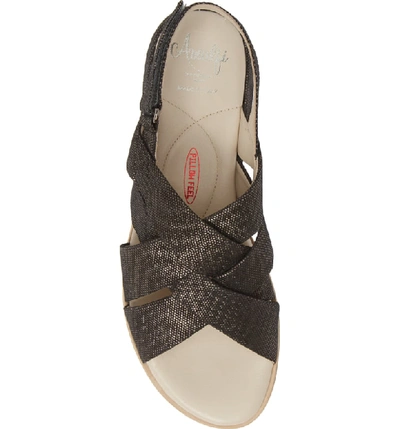 Shop Amalfi By Rangoni Biondina Textured Sandal In Graphite Leather