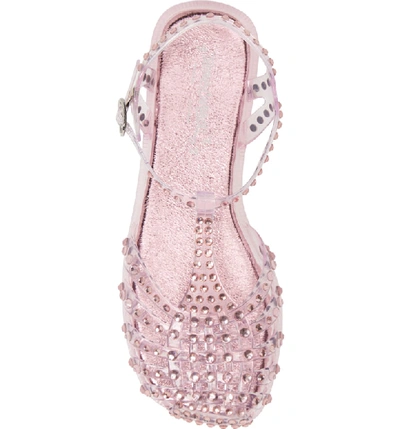 Shop Jeffrey Campbell Gelly Crystal Embellished Sandal In Pastel Pink/ Pink