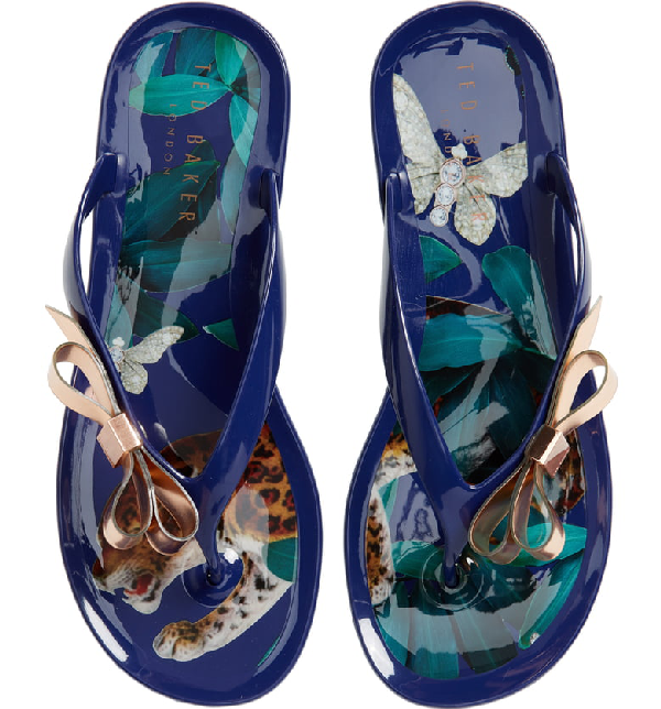 ted baker navy flip flops